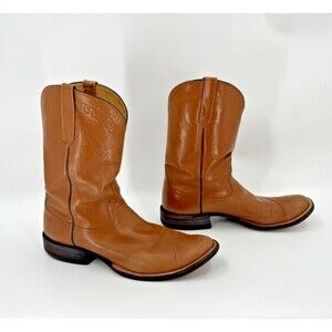 Vintage 1990's Rios Of Mercedes 447OE  2105 Brown Cowboy Boots Size 10
